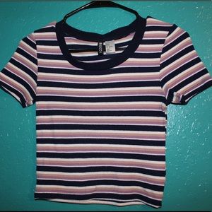 H&M Striped Crop Top